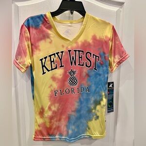 Ocean Blue Woman Tee Shirt V-Neck Short Sleeve. Medium. New with Tags